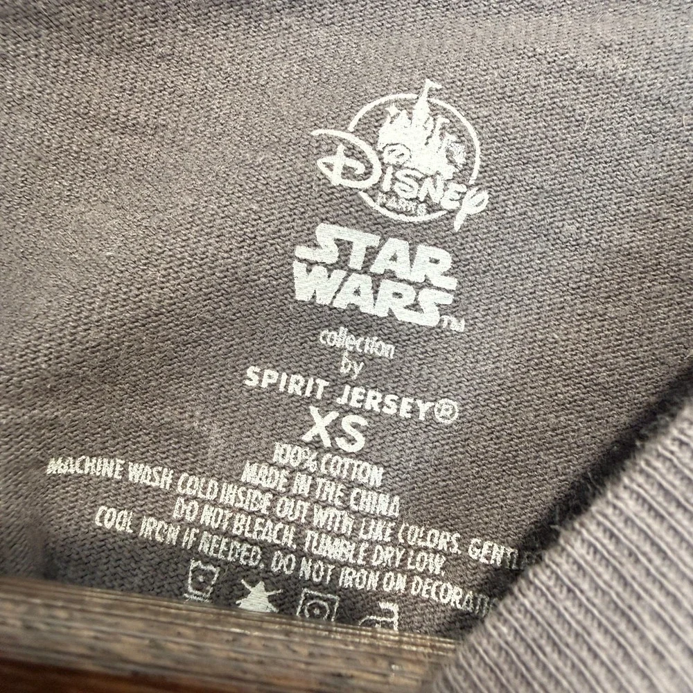 Disney Parks Star Wars Galaxys Edge Spirit Jersey‎ Shirt XS Gray Gold Glitter